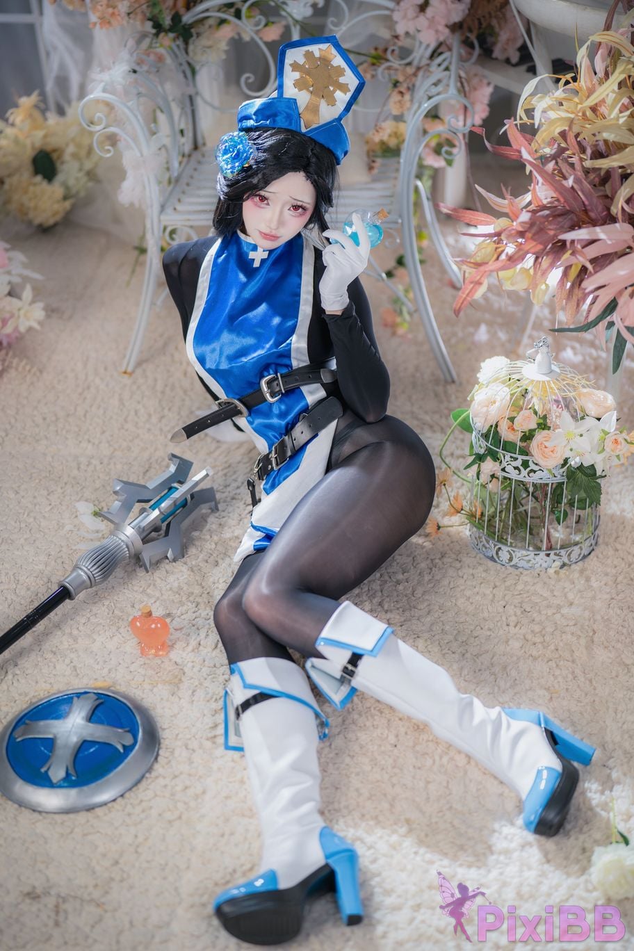 Cosplayer Futa Maeno Maiden Ice Rose pure white scene PixiBB.COM 010