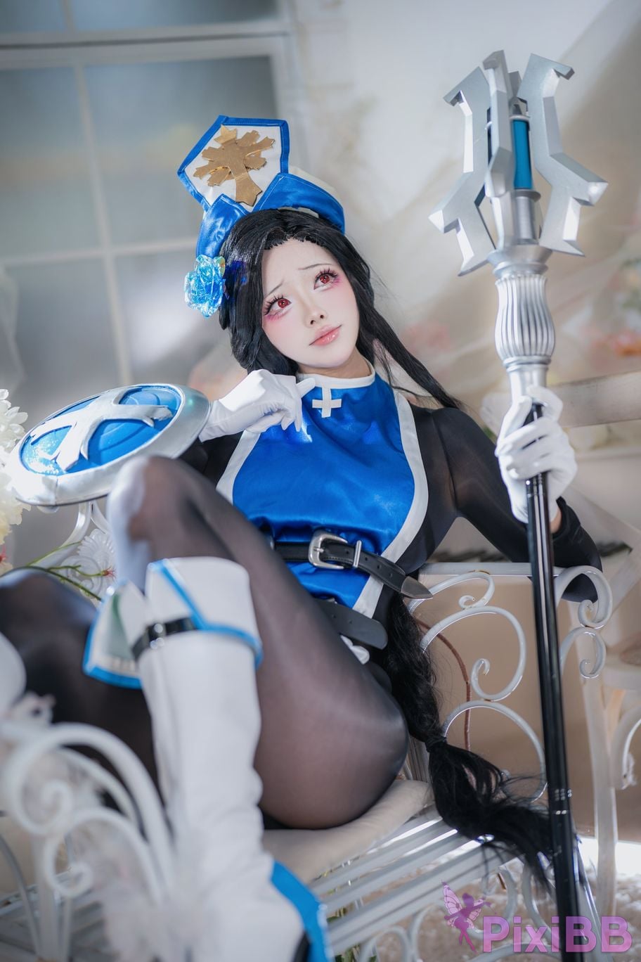 Cosplayer Futa Maeno Maiden Ice Rose pure white scene PixiBB.COM 014