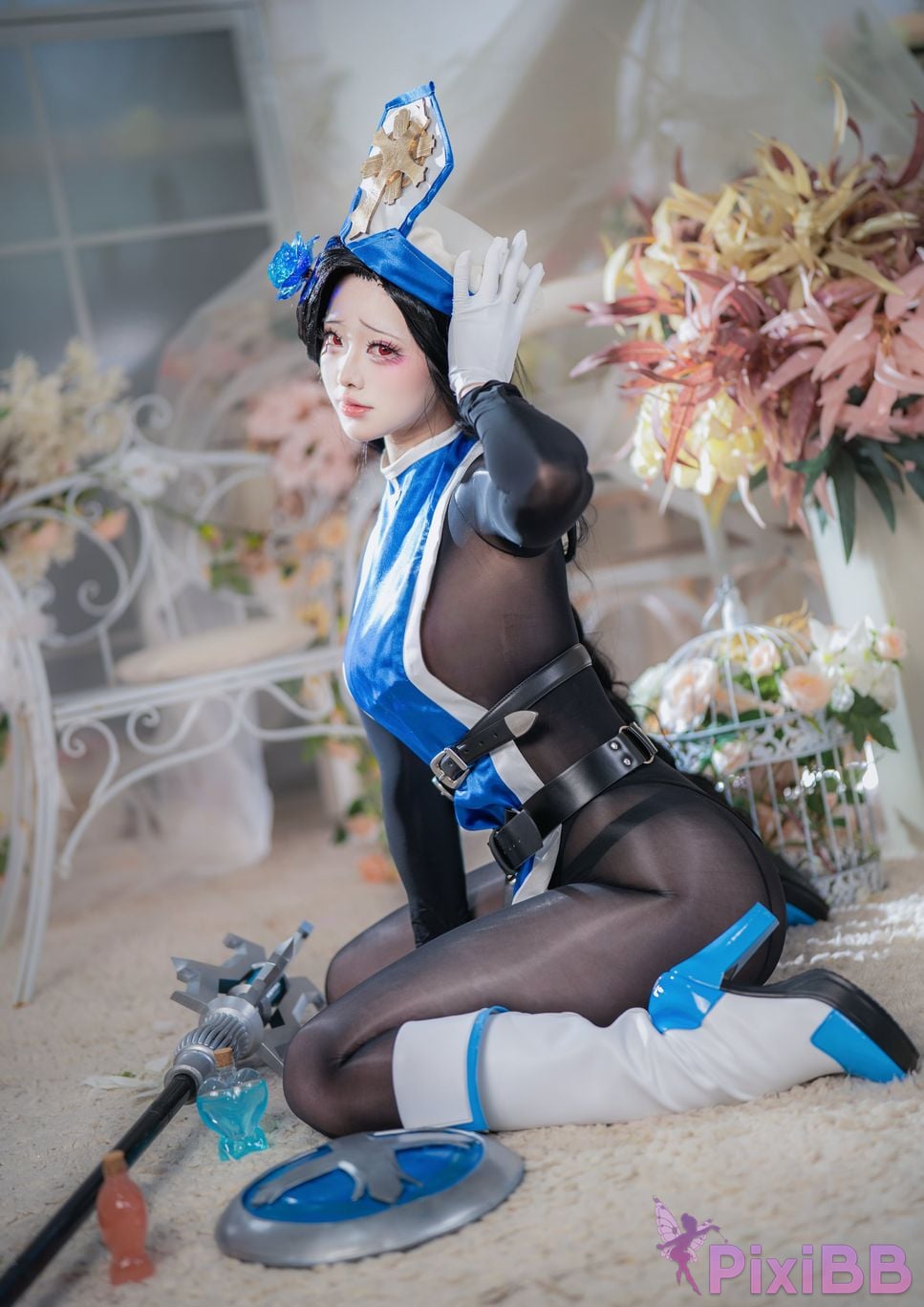 Cosplayer Futa Maeno Maiden Ice Rose pure white scene PixiBB.COM 018