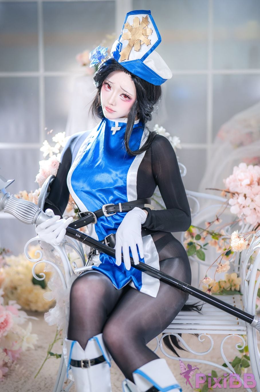 Cosplayer Futa Maeno Maiden Ice Rose pure white scene PixiBB.COM 020