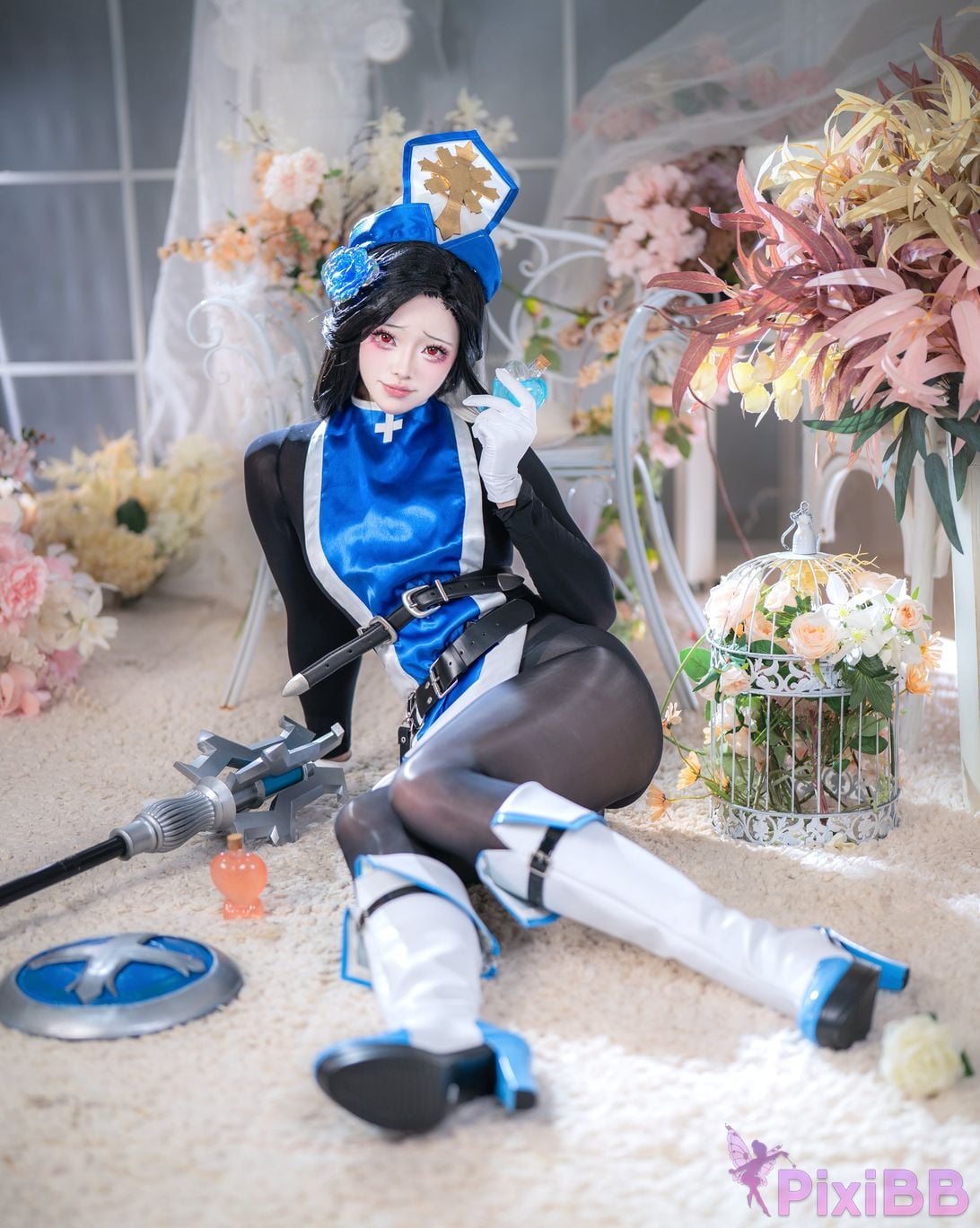 Cosplayer Futa Maeno Maiden Ice Rose pure white scene PixiBB.COM 021