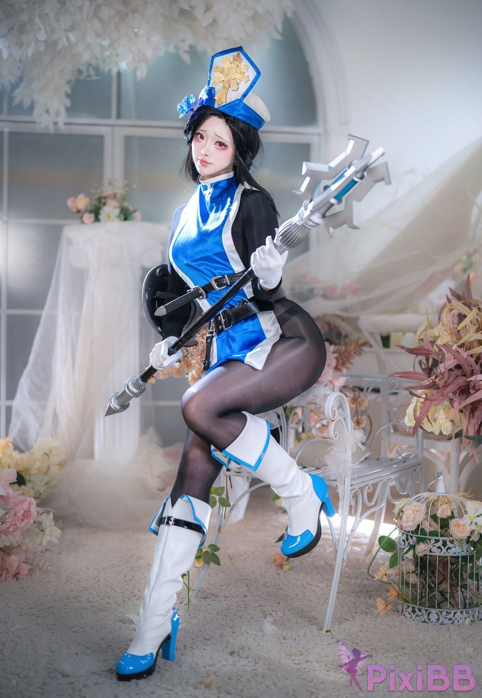 Cosplayer Futa Maeno Maiden Ice Rose pure white scene PixiBB.COM 022