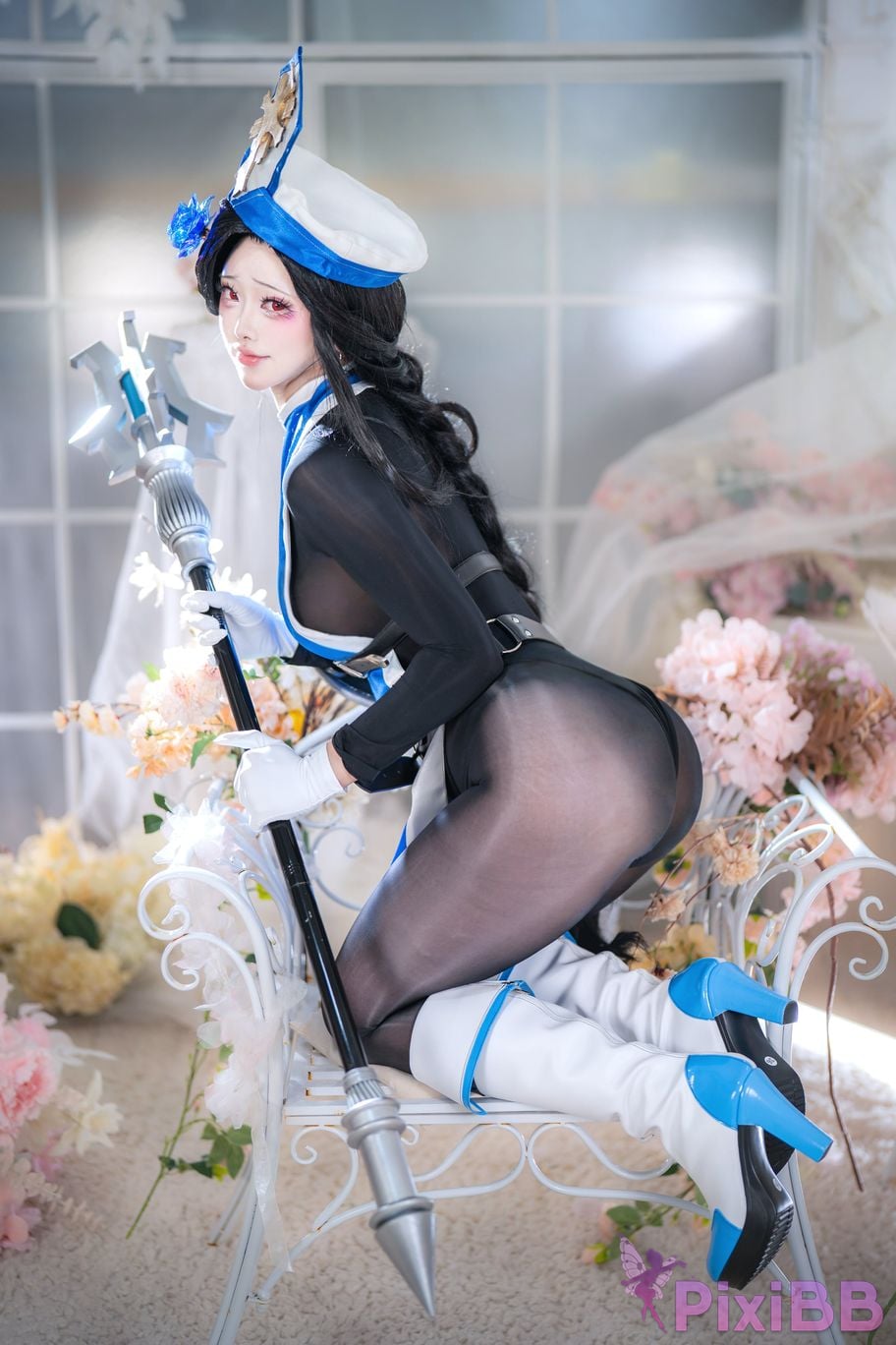 Cosplayer Futa Maeno Maiden Ice Rose pure white scene PixiBB.COM 027