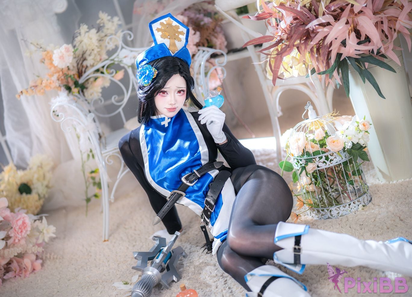 Cosplayer Futa Maeno Maiden Ice Rose pure white scene PixiBB.COM 028