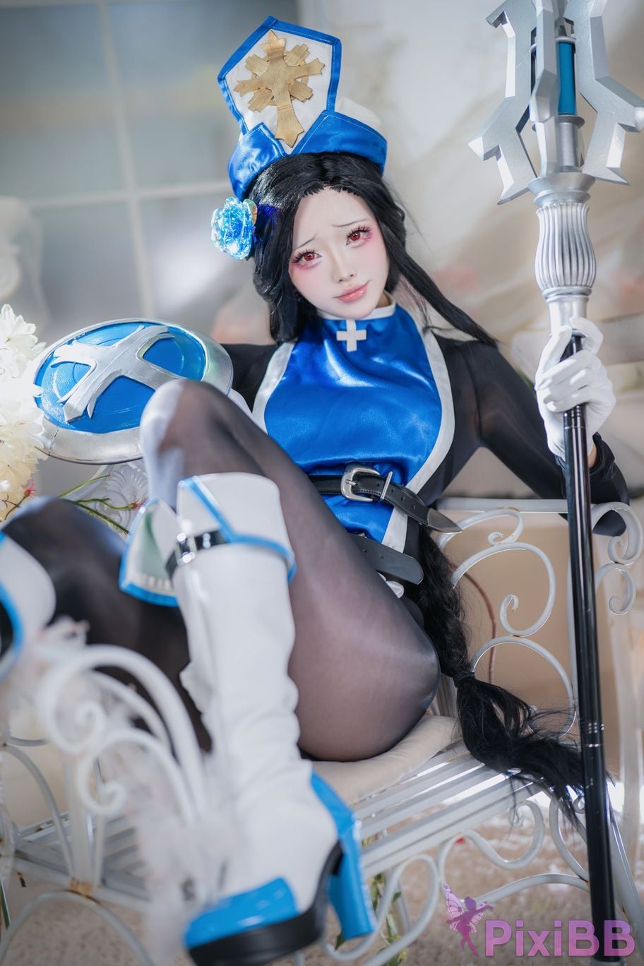 Cosplayer Futa Maeno Maiden Ice Rose pure white scene PixiBB.COM 029