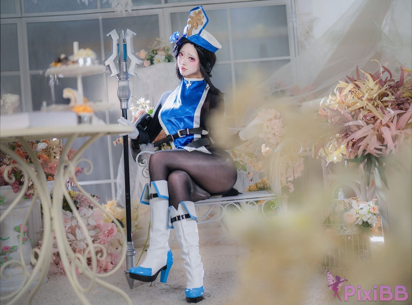 Cosplayer Futa Maeno Maiden Ice Rose pure white scene PixiBB.COM 032