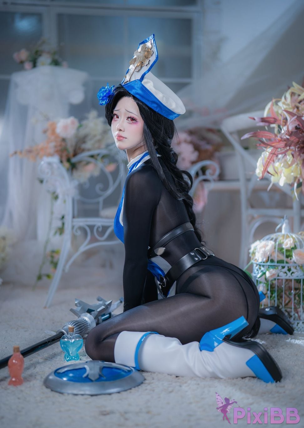 Cosplayer Futa Maeno Maiden Ice Rose pure white scene PixiBB.COM 033