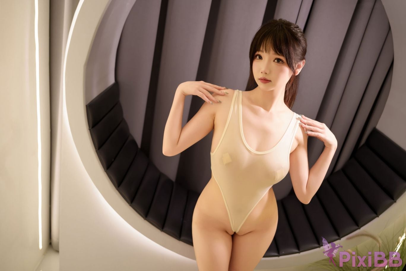 Cosplay Xueqing Astra Milk silk transparent sticky gymnastics suit PixiBB.COM 010