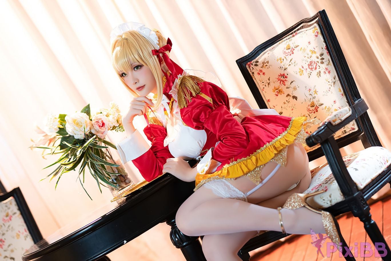 Coser Hoshilily Nero Claudius maid FGO PixiBB.COM 007