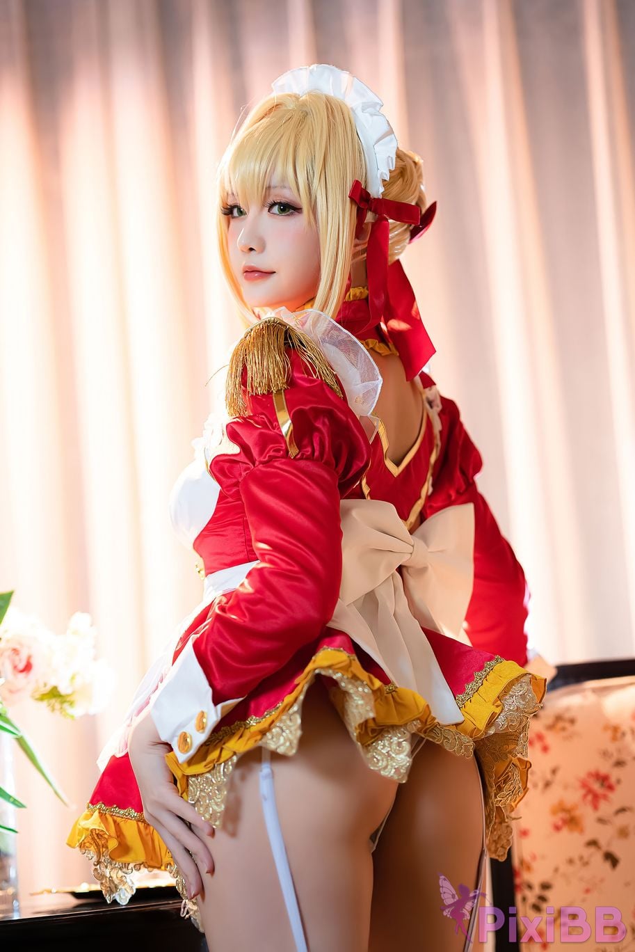 Coser Hoshilily Nero Claudius maid FGO PixiBB.COM 009
