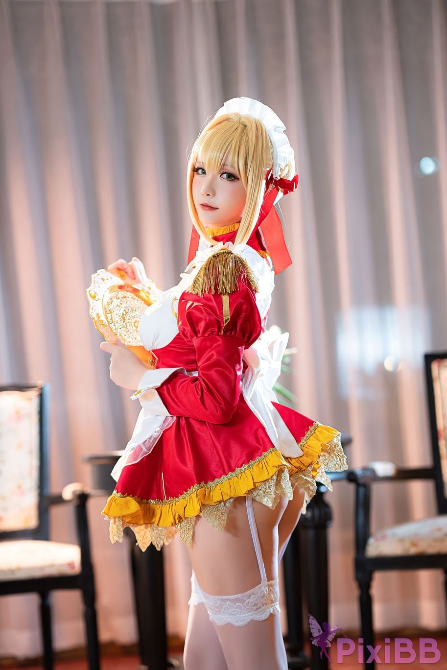 Coser Hoshilily Nero Claudius maid FGO PixiBB.COM 012