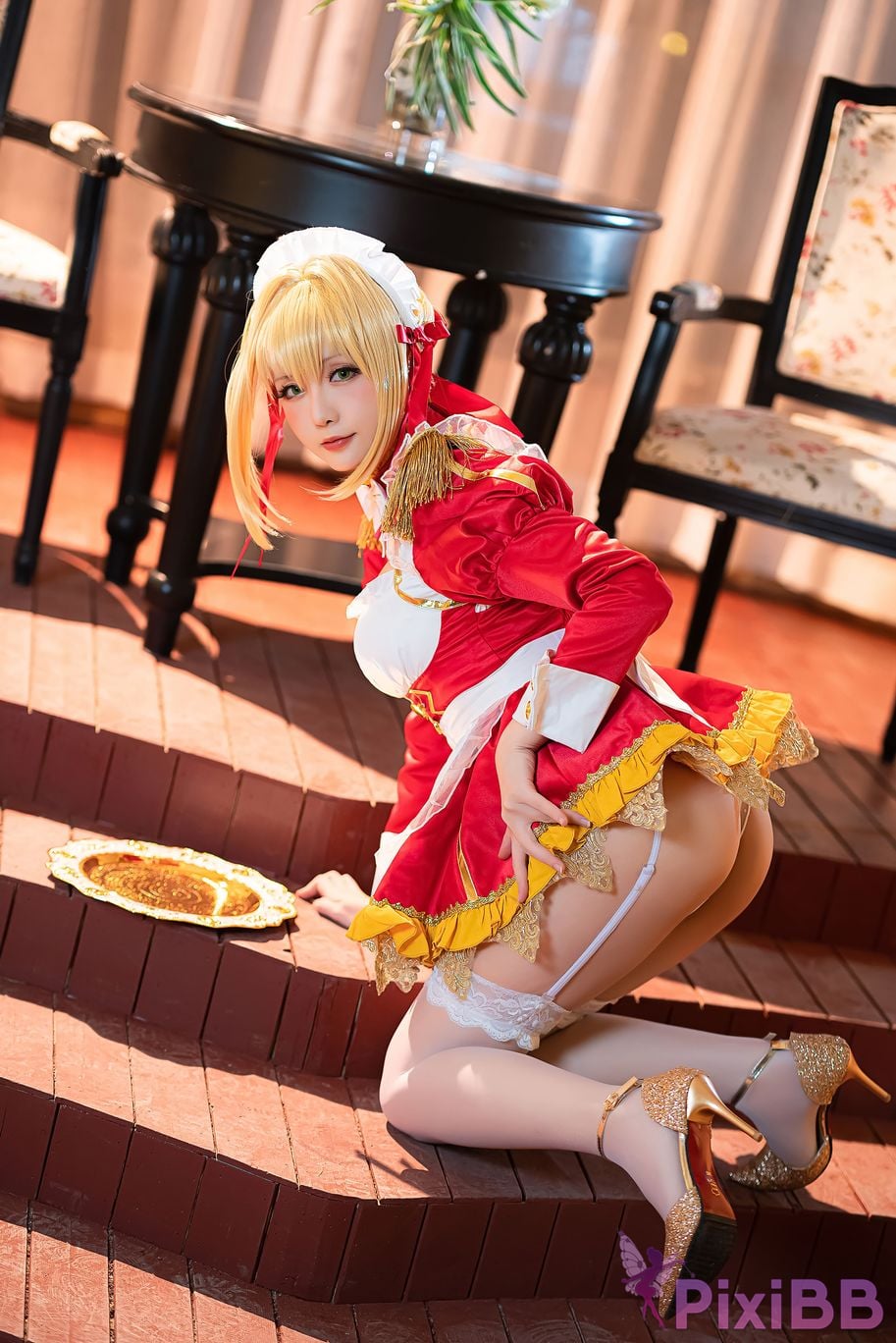 Coser Hoshilily Nero Claudius maid FGO PixiBB.COM 014