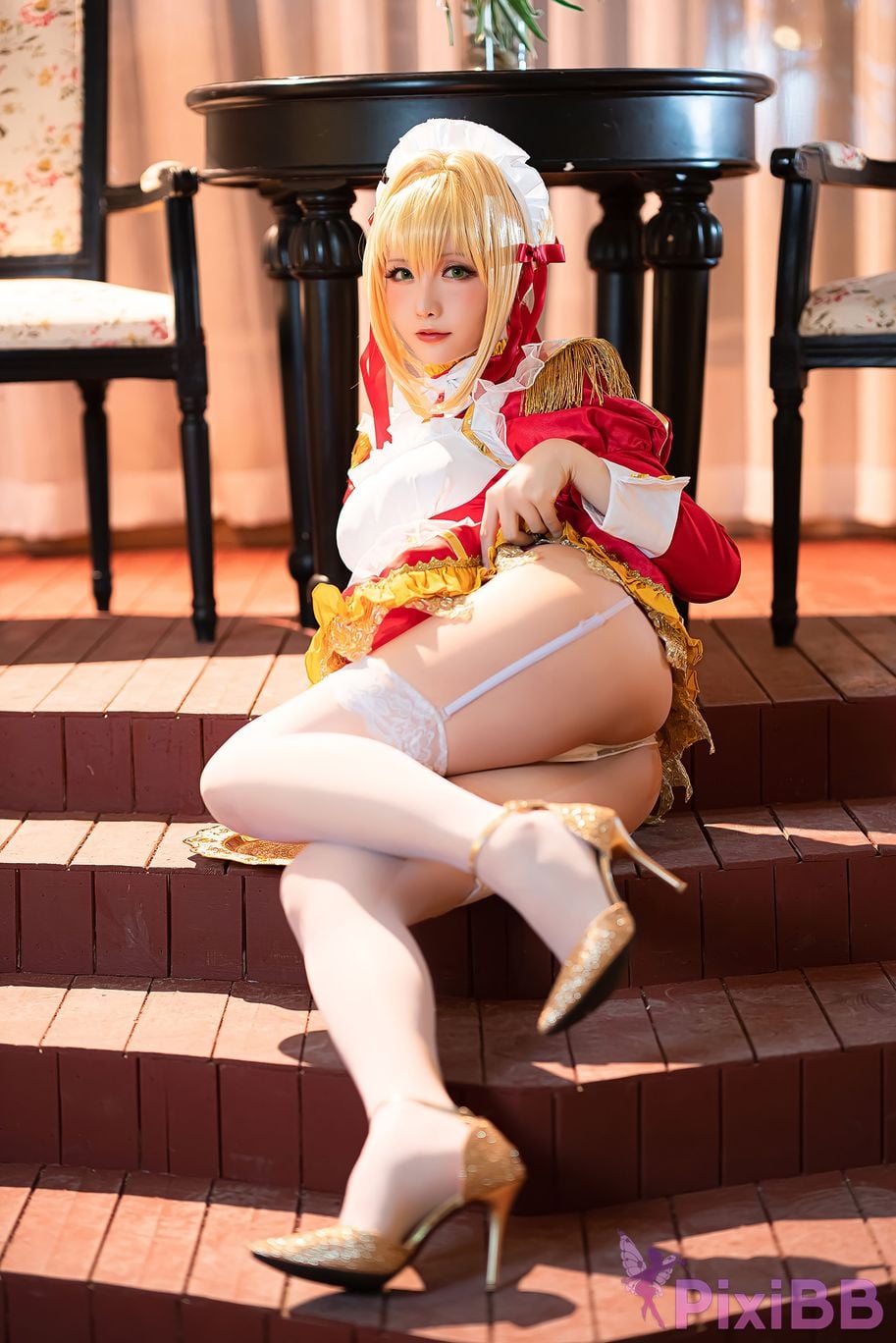 Coser Hoshilily Nero Claudius maid FGO PixiBB.COM 015