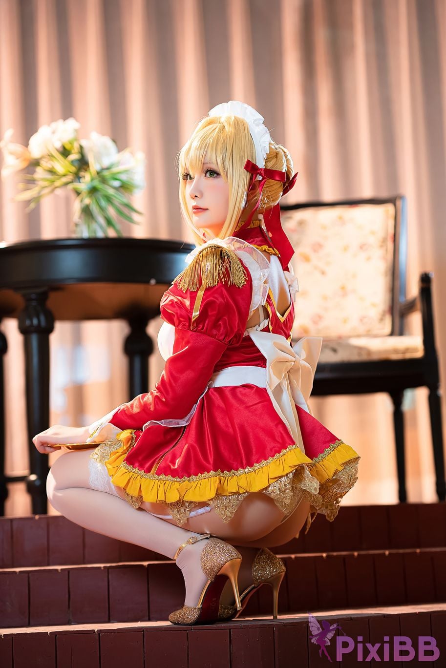 Coser Hoshilily Nero Claudius maid FGO PixiBB.COM 017