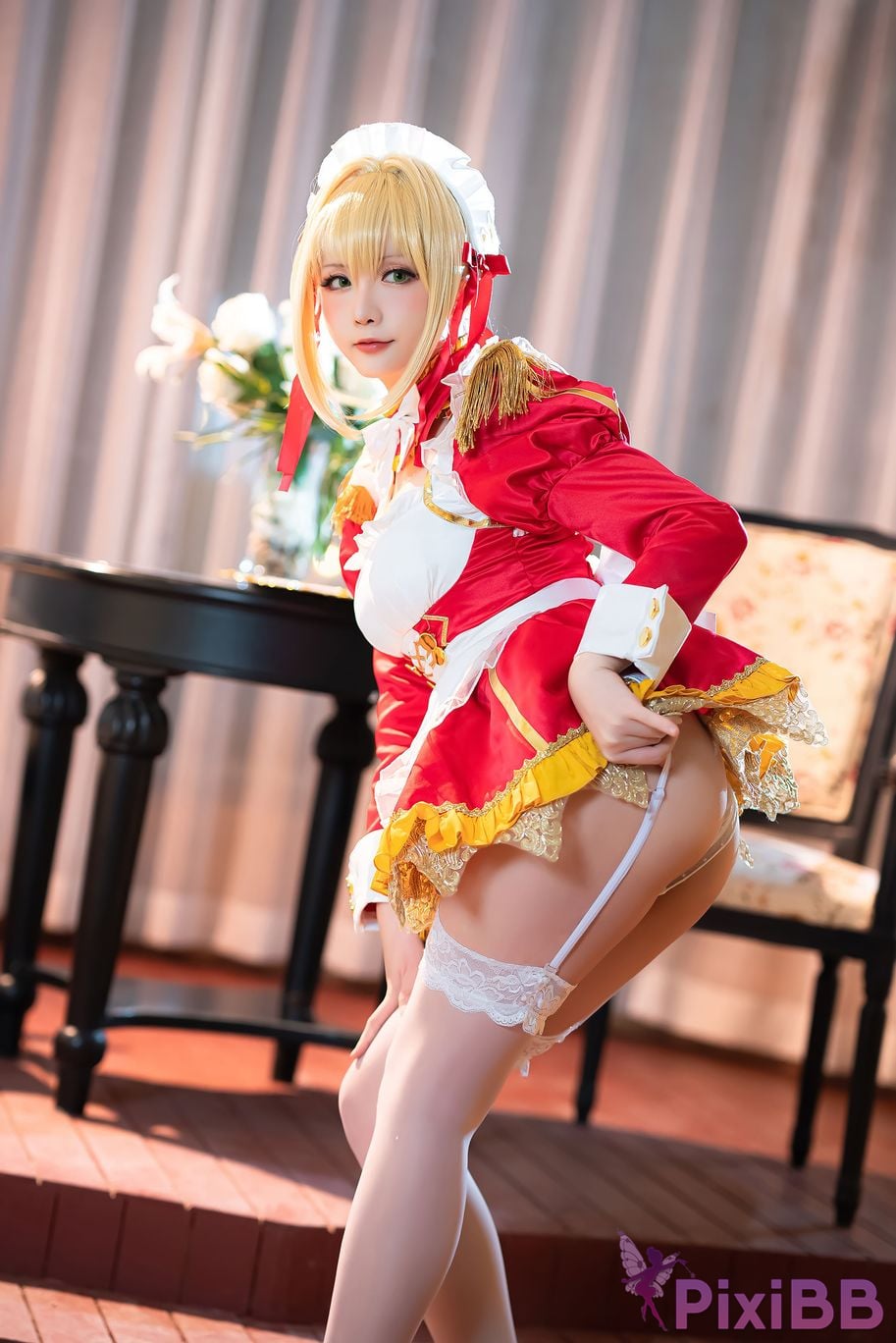 Coser Hoshilily Nero Claudius maid FGO PixiBB.COM 019