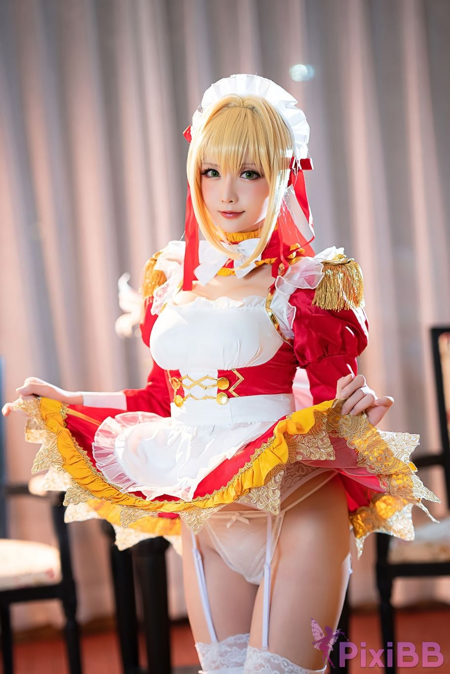 Coser Hoshilily Nero Claudius maid FGO PixiBB.COM 020