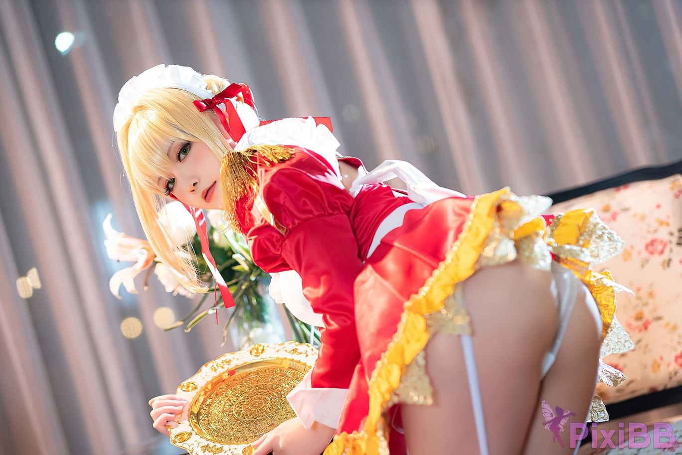 Coser Hoshilily Nero Claudius maid FGO PixiBB.COM 021