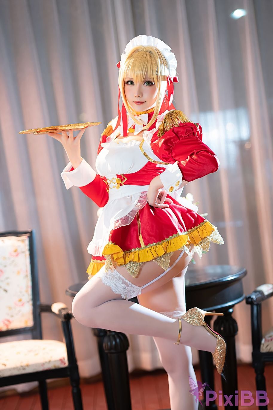 Coser Hoshilily Nero Claudius maid FGO PixiBB.COM 023