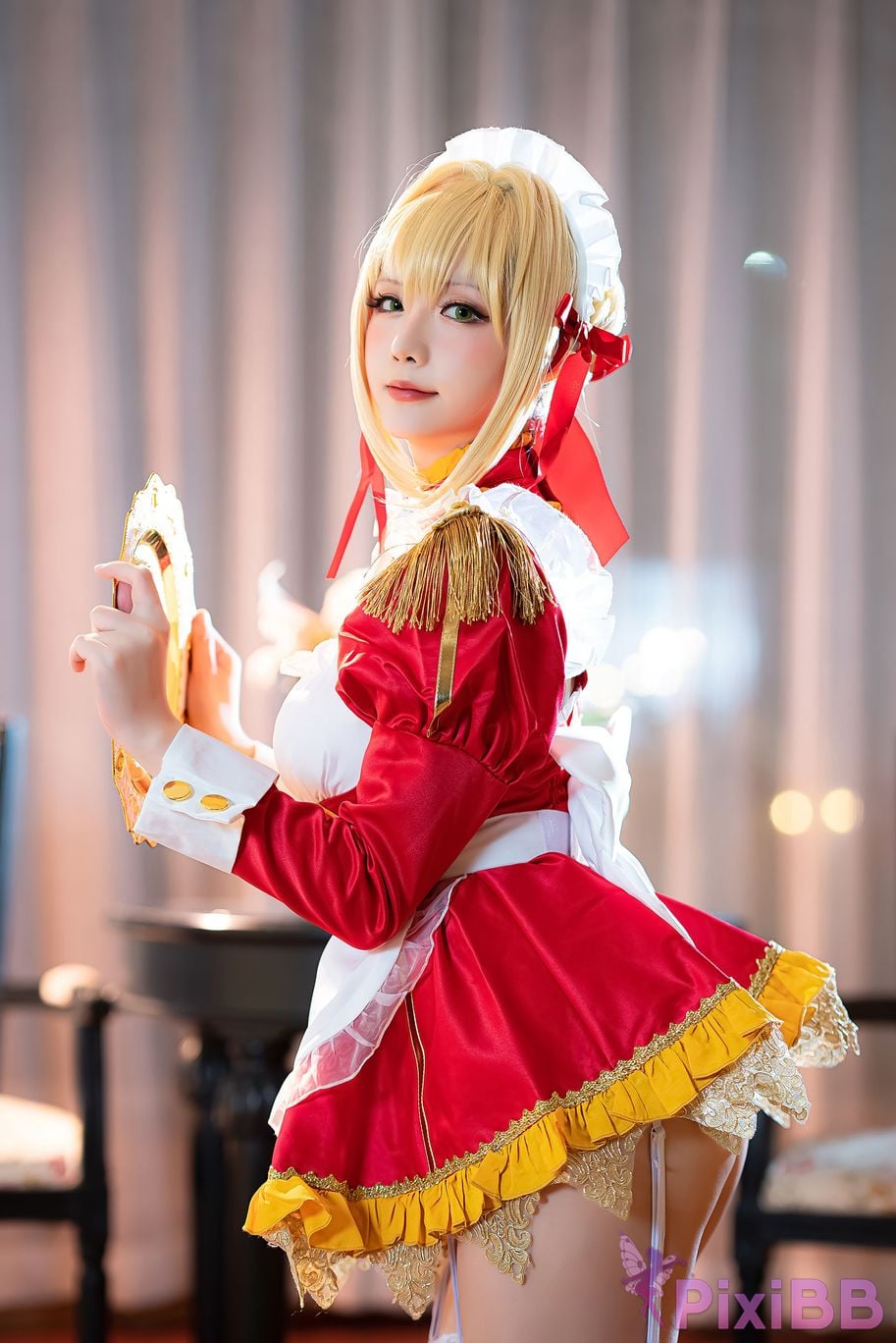 Coser Hoshilily Nero Claudius maid FGO PixiBB.COM 024