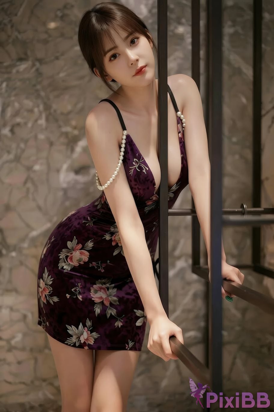 AIGirl Milk covered pudding luna Suspender black silk PixiBB.COM 013