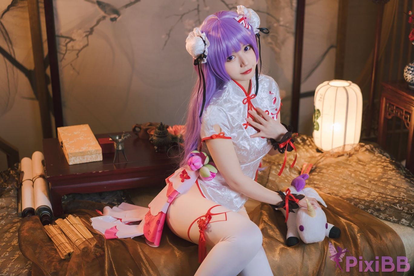Cosplayer cat adult azur lane unicorn cheongsam PixiBB.COM 002