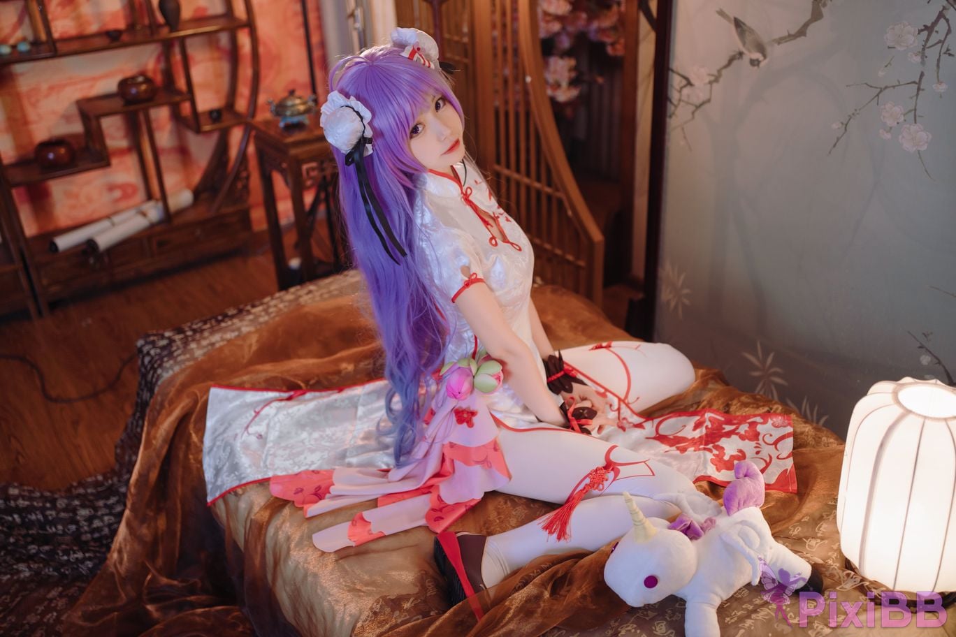 Cosplayer cat adult azur lane unicorn cheongsam PixiBB.COM 009