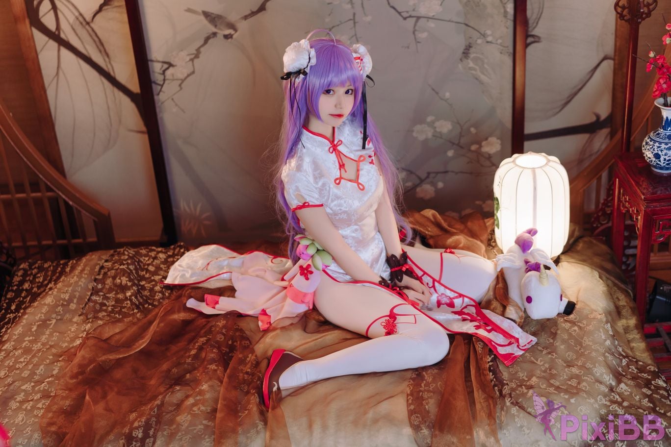 Cosplayer cat adult azur lane unicorn cheongsam PixiBB.COM 012