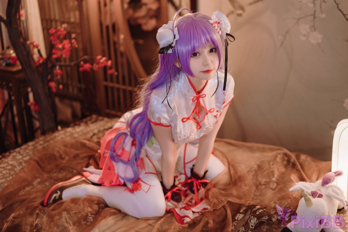 Cosplayer cat adult azur lane unicorn cheongsam PixiBB.COM 016