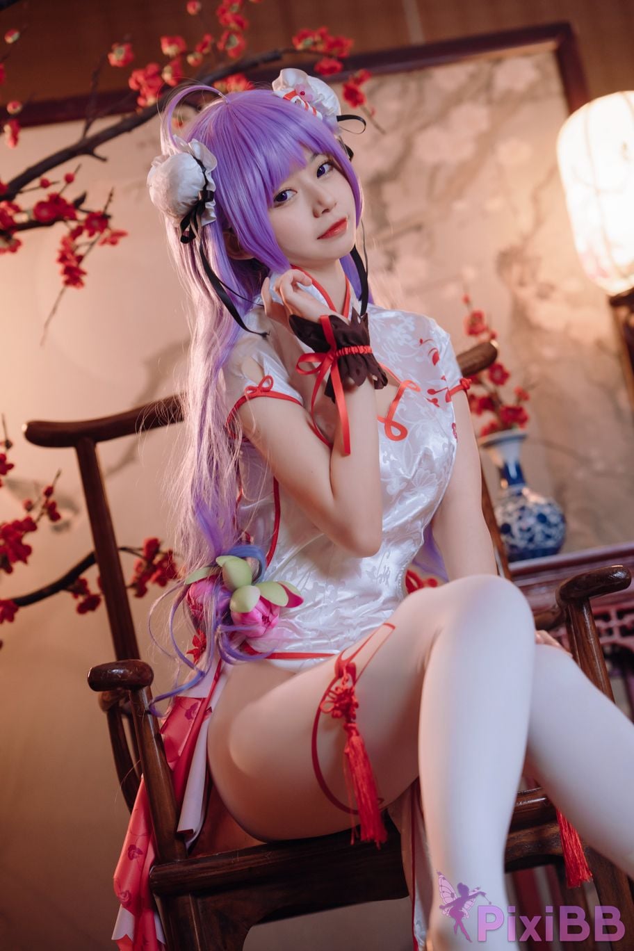 Cosplayer cat adult azur lane unicorn cheongsam PixiBB.COM 017