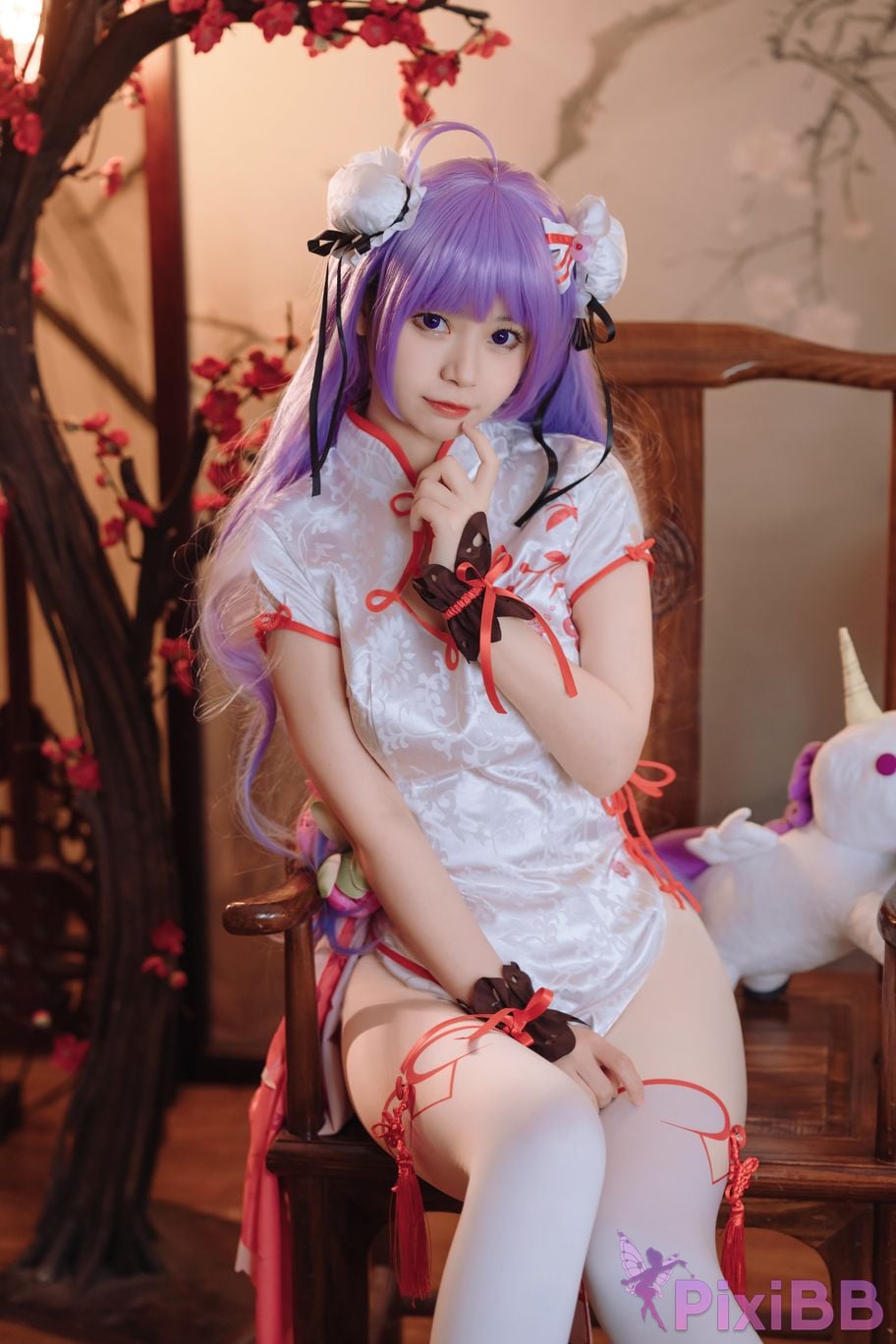 Cosplayer cat adult azur lane unicorn cheongsam PixiBB.COM 018