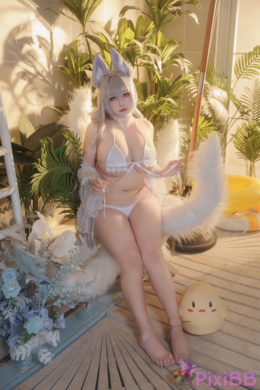 Cosplay KANEKO Ka Meow Azur Blue Route Shinono Swimsuit in water PixiBB.COM 013